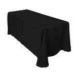 WedDecor Rectangular Polyester Tablecloth Cloth For Wedding, Birthday Party, Events, Banquets, Dinner Table Cover, 70 X 144 Inches, Black, Pack of 1