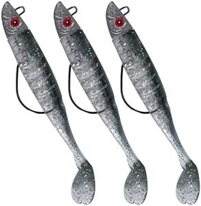 Dr.Fish 3pcs Soft Fishing Lures Jig Head with Paddle Tail Soft Plastic Lures 13CM 26g Accessories for Bass Pike Trout Perch,Color: Black