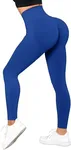 OMKAGI Women Scrunch Butt Lifting Leggings Seamless High Waisted Workout Yoga Pants(M,657-Royal Blue)