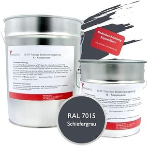 MANADATEC 2k Epoxidharz Bodenbeschichtung 5kg I RAL 7015 Schiefergrau I Lösemittelfrei, Umweltfreundlich & Geruchsneutral I Beschichtung für Garagen- & Kellerböden I Hohe Schlagfestigkeit
