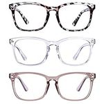 Maxjuli 3 Pack Blue Light Blocking Glasses,Computer Reading/Gaming/TV/Phones Glasses for Women Men 6001