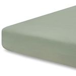 Pobibaby - Single Solid Premium Fitted Baby Crib Sheets for Standard Crib Mattress - Ultra-Soft Cotton Blend, Safe and Snug, and Stylish Solid Crib Sheet (Sage Green)