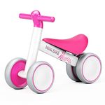 67i Baby Balance Bike for 1 Year Old Boys Girls 12-24 Month Toddler Balance Bike Infant 4 Wheels Toddler First Bike No Pedal Riding Toy 1 Year Old Bike Boys Girls (White Pink)