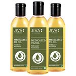 Jiva Medicated Til Oil 120 ml | Ayurvedic Oil Made of Pure Herbs | Relieves Joint And Muscle Pain, Stiffness, & Tremors | Pacifies Vata Dosha (Pack of 3)