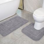 SOANNY Grey Bath Mat Set of 2, High