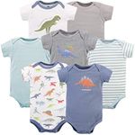 Hudson Baby unisex-baby Cotton Bodysuits, Stegosaurus, 0-3 Months