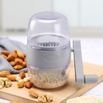 Bibabala Manual Nut Grinder, Portable Nut Chopper Hand Crank for All Nuts Walnut Pecans, Food Chopper Garlic Cutter Hand Held Food Shredder Cutter Mincer Blender Kitchen Tool(Grey)