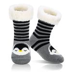 Smilcloud Kids Slipper Socks, Boy Girl Slipper Fluffy Socks Non Slip Bed Socks Cozy Winter Socks Cute Animal Socks Warm Thick Fleece Lined Socks Home Socks Winter Gifts for Child Toddler 3-6 Years