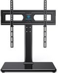 PERLESMITH Universal TV Stand Table Top TV Base for 32 to 60,65 inch LCD LED OLED 4K Flat Screen TVs-Height Adjustable TV Mount Stand with Tempered Glass Base, VESA 400x400mm,Holds up to 88lbs PSTVS15