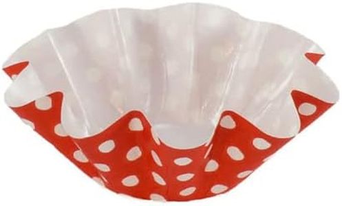 Floret Brioche Cup, RED with White Dots Disposable, Bake and serve brioche floret paper baking cups self- standing mold, -100 pc.