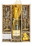 Moët & Chandon 75cl Sparkling Gold Gift Set With 2 Matching Gold Stem Champagne Flutes Fully Gift Boxed - Golden Wedding Gift For Couples - With Personalised Gift Message