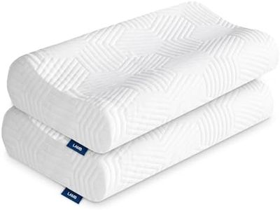 LAMB Cuscini Letto Matrimoniale, RUCO-BAC MED Cuscino Cervicale Memory Foam per Dormire, Ortopedico, Antirussamento, Traspirante, Antiacaro, Altezza Regolabile, Anallergico Federa Lavabile