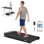 GYMAX Walking Pad, 3 in 1 Free-Assembly Under Desk Treadmill with 300lbs Capacity, LED Display & 2.25HP Motor, Portable Compact Treadmill Running Machine for Small Space Home Office (Basic)