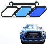 Boigoo Tri-Color Grille Badge Emblem - Cars Front Decoration Accessories, Truck Label Compatible with Toyota Tacoma 4Runner Tundra Sequoia Rav4 Highlander (Navy/Blue/White)…