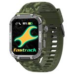 Fastrack Limitless Valor Rugged Smartwatch|Large 1.91" Super UltraVU Display|Functional Crown|Highest 320x385 Pixel Resolution|SingleSync BT Calling|100+ Sports Modes & Watchfaces|IP68 (Green Camo)