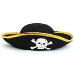 Skeleteen Tri Corner Pirate Hat - Three Cornered Buccaneer Costume Accessory Hat - 1 Piece