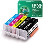 GREENSKY PGI 580 CLI 581 XXL PGI 580XXL CLI 581XXL Compatible ink cartridges for Canon 580 581 ink cartridges for PIXMA TS8350 for PIXMA TS6350 for canon TS705 ts6150 ts6151 ts6250 ts6251(5 Pack)