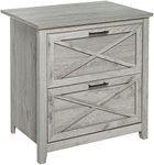HOMCOM Retro Filing Cabinet with 2 Drawers, File Cabinet with Hanging Bars for Letter and Legal Size Document, Grey
