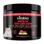 Senior Cat Joint Support Chews – Cat Arthritis, Hip & Joint Supplement with Glucosamine, Chondroitin, MSM, Green-Lipped Mussel, Omega-3 & Hyaluronic Acid – Mobility Relief for Older Cats Treats