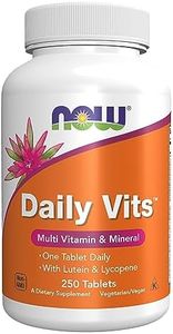 Now Foods, Daily Vits, Vitamines Quotidiennes, Multivitamines, 250 Comprimés végétaliens, Testé en Laboratoire, Sans Gluten, Sans Soja, Végétarien, Sans OGM