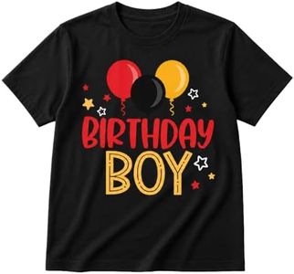 Luke and Lulu Birthday Boy Shirt Toddler Balloons Black Tee Boy Birthday Outfit Red Yellow Stars 3T