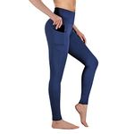 GIMDUMASA Leggings for Women Gym Yoga Pants with Pockets High Waist Workout Running Sports Activewear Fitness UK Deep Blue