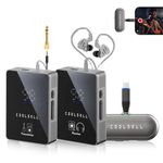 COOLSELL 5.8GHz Wireless IEM System/Guitar System/Podcast Kit with Recording Function, Professional Wireless in Ear Monitor System Transmitter Bodypack Receiver/Guitar Interface/Live Streaming Kit
