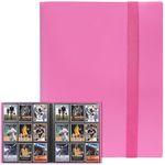 GEAoffice Card Binder, 9 Pockets Trading Card Album Folder, 360 Side Loading Pocket Binder for Yugioh, MTG and Other TCG, Pink…