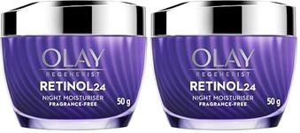 Olay Regenerist Retinol 24 Night Cream l Renews and Resurfaces Skin Overnight l No Redness or Irritation | Fragrance Free l Normal, Oily, Dry and Combination Skin l 50g (Pack of 2)