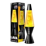 Lava Original Lamp 14.5'' Vinyl Record Grooved Base - Yellow Wax and Orange Liquid - Home Décor Motion Lamp - 2017