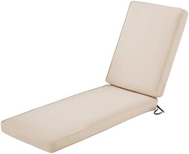 Classic Accessories Montlake Fadesafe Water-Resistant 72 x 21 x 3 Inch Outdoor Chaise Lounge Cushion, Antique Beige, Chaise Lounge Cushions Outdoor, Lounge Chair Cushion, Patio Furniture Cushions