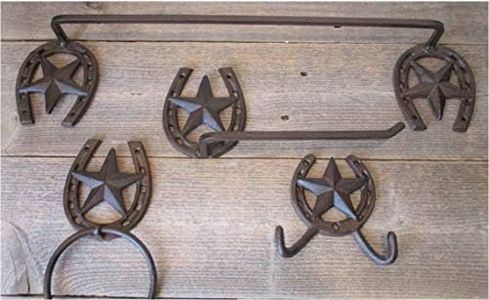 MIDWEST CRAFT HOUSE 4 Piece Star Horseshoe and Star Bathroom Set