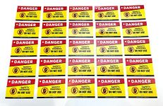 25 X WY Do Not Use Gas Warning Notice Labels (Self Adhesive) Or Use The 25 Attachment Ties Included