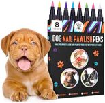 Dog Nail Polish Pens Quick Dry 8 Colors - Pet Nail Polish for Dogs or Cats, Easy Application Dog Safe Nail Polish, Fast Dry Dog Polish - Great Girl Dog Accessories, or a Puppy Nail Pawlish Set