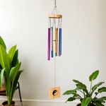 Himalayan Melody Feng Shui Yin Yang 28 Inches Wind Chime - 6 Multicolor Metal Chimes Vastu Chime for Outside, Garden, Balcony, Courtyard Home Décor Accessories