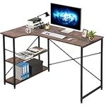 Computer Desk with 2 Shelves, 47 inch 55 inch Gaming Study Writing Table, 2-in-1 Large Office Desk with Metal Legs, Adjustable feet, Modern Furniture for Home Office, Study Room (47", Vintage)