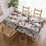 Mexpekil White Cherry Blossom Table Cloth 137x183cm Wipeable Tablecloth Waterproof Stain Resistant Table Protector Decoration Rectangular Table Cover for Indoor Outdoor