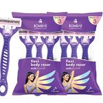 Bombae Razor for Women, Pack of 6 | Hair remover for women, Body Razor for Women | Women Razor with Aloe Vera and Vitamin E | 3-blade Shaving Razor for Women