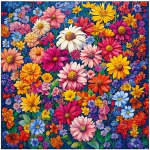 ALL4JIG Flowers Fun Jigsaw Puzzles for Adults and Kids, 1000 Pieces, Christmas Secret Santa Gift, White Elephant Gifts for Dog Lovers, Number Partitioned for Easy Solving