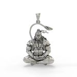 CRAFTWELL CW Spiritual Pendant, Religious Necklace, Lord Hanuman Chalisa Locket with Gada Micro-carved Tag Stainless Steel Hanuman Necklace with Crisscross Chain for Gift, Unisex