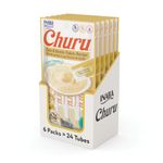 INABA Churu Cat Treats, Tuna with Bonito Flakes Recipe (Pack of 6, 4 Tubes per Pack)