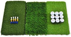 Rukket Tri-Turf Golf Hitting Mat Attack | Portable Driving Chipping Training AIDS for Backyard (25in x 16in)