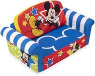 Marshmallow Furniture, Children's 2-in-1 Flip Open Foam Compressed Sofa, Disney’s Mickey Mouse