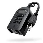 myTouchSmart Indoor/Outdoor Plug-in Digital Timer, One Grounded Outlet, Two Easy-to-Set Custom Daily On/Off Times, Weather Resistant, Ideal for Small Pumps and Seasonal Lighting, 36027