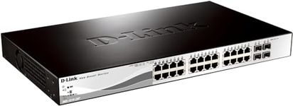 D-Link 28-Port Gigabit Smart Managed PoE+ Switch |24 PoE+ Ports (193W) + 4 SFP Combo Ports| L2+ |VLANs | Web Managed | Surveillance Mode | Rackmount | NDAA Compliant |Lifetime Warranty (DGS-1210-28P)