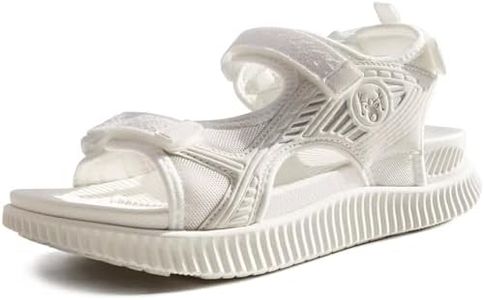 KuaiLu Womens Orthopedic Walking Sandals Comfortable Arch Support Plantar Fasciitis Relief Sport Recovery Chunky Cushion Adjustable Summer Outdoor Beach Vacation Athletic Water Shoes White Size 7