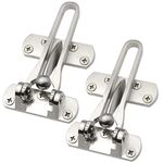 Topbuti Home Security Door Lock, 2 Pack Latch Guard Clasp Front Door Locks for Kids, Home Reinforcement Lock for Swing-in Doors, Hotel Door Latches, Thicken Solid Aluminium Alloy, Satin Nickel