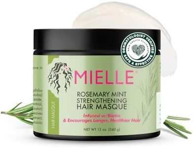 Mielle Organics Rosemary Mint Strengthening Hair Masque, Essential Oil & Biotin Deep Treatment, Miracle Repair for Dry, Damaged, & Frizzy Hair, 12 Ounces