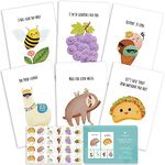 T MARIE 24 Funny Notecards and Envelopes Set - Blank Thinking of You Note Cards for Kids, Friends, Students, Camp Cards and More - Say Hello, Thank You or I Miss You with Funny Greeting Cards