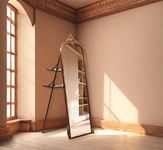 CORSICA DESIGNS 60X24X12 Victorian Metal Freestanding Rectangular Mirror For Living Room, Bedroom And Dressing Corner, Full Length Big Mirror With Stand And Shelves, Saint Gobain Glass